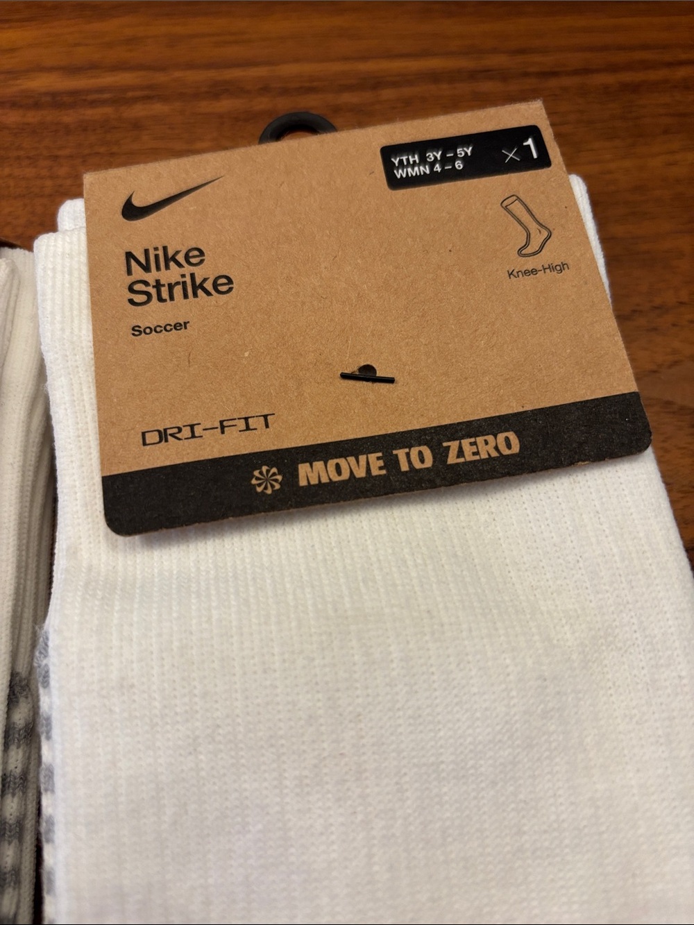 NWT New Nike Strike White Black Knee High Soccer Dri-Fit Socks Size W 4-6 - Picture 3 of 6